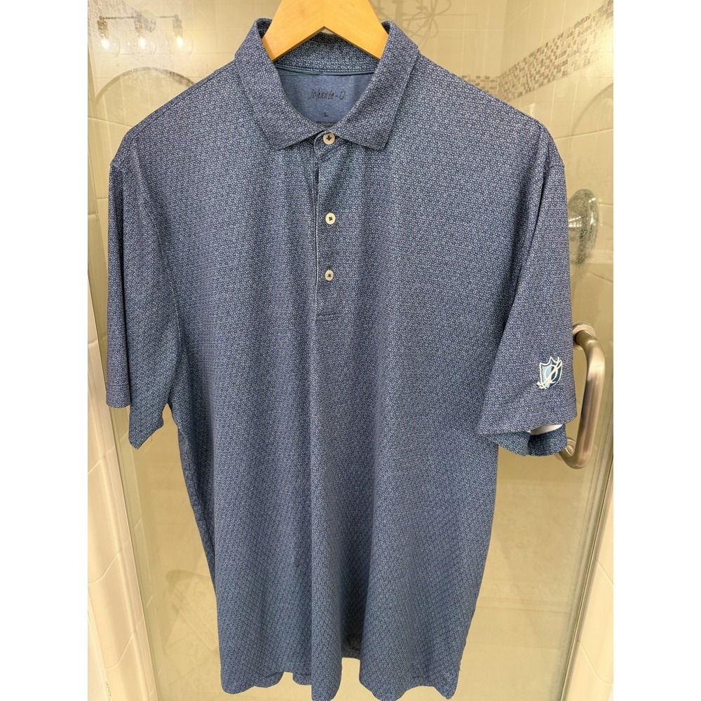 johnnie-O Performance Jersey Golf Polo Large Blue The Quarry at La Quinta CC